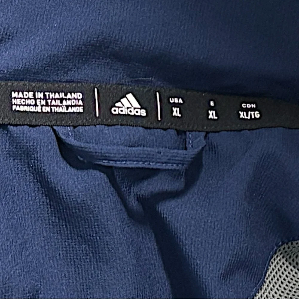 adidas Mens XL Navy Soccer Training Jacket Blokecore Coach Windbreaker